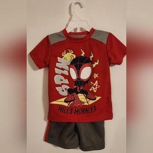 Marvel Spider-Man Miles Morales Kids Costume T-Shirt - Red and Gray